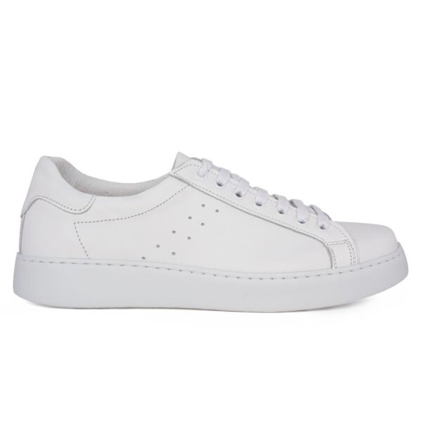 Ανδρικό χειροποίητο δερμάτινο sneakers ελληνικής κατασκευής LAZARIDIS Λευκό