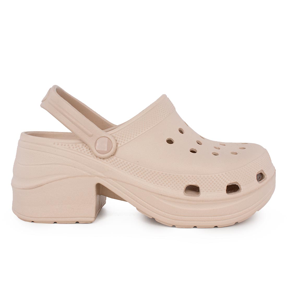 Eλαφρύ σαμπώ τύπου crocs με τακούνι OLIVIA Μπεζ