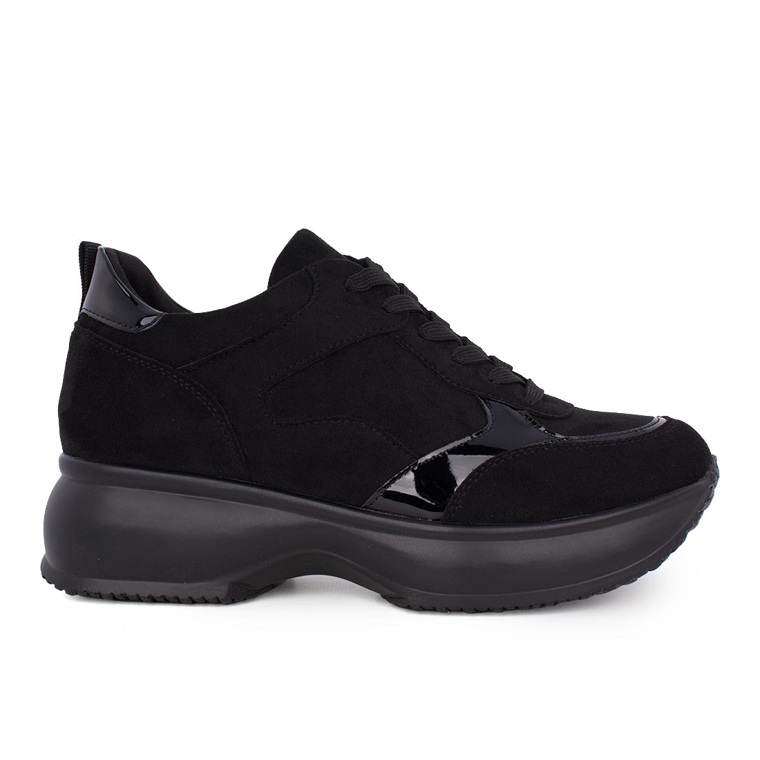 Ελαφρύ αδιάβροχο sneakers με κορδόνι και  memory foam πάτο OLIVIA Μαύρο