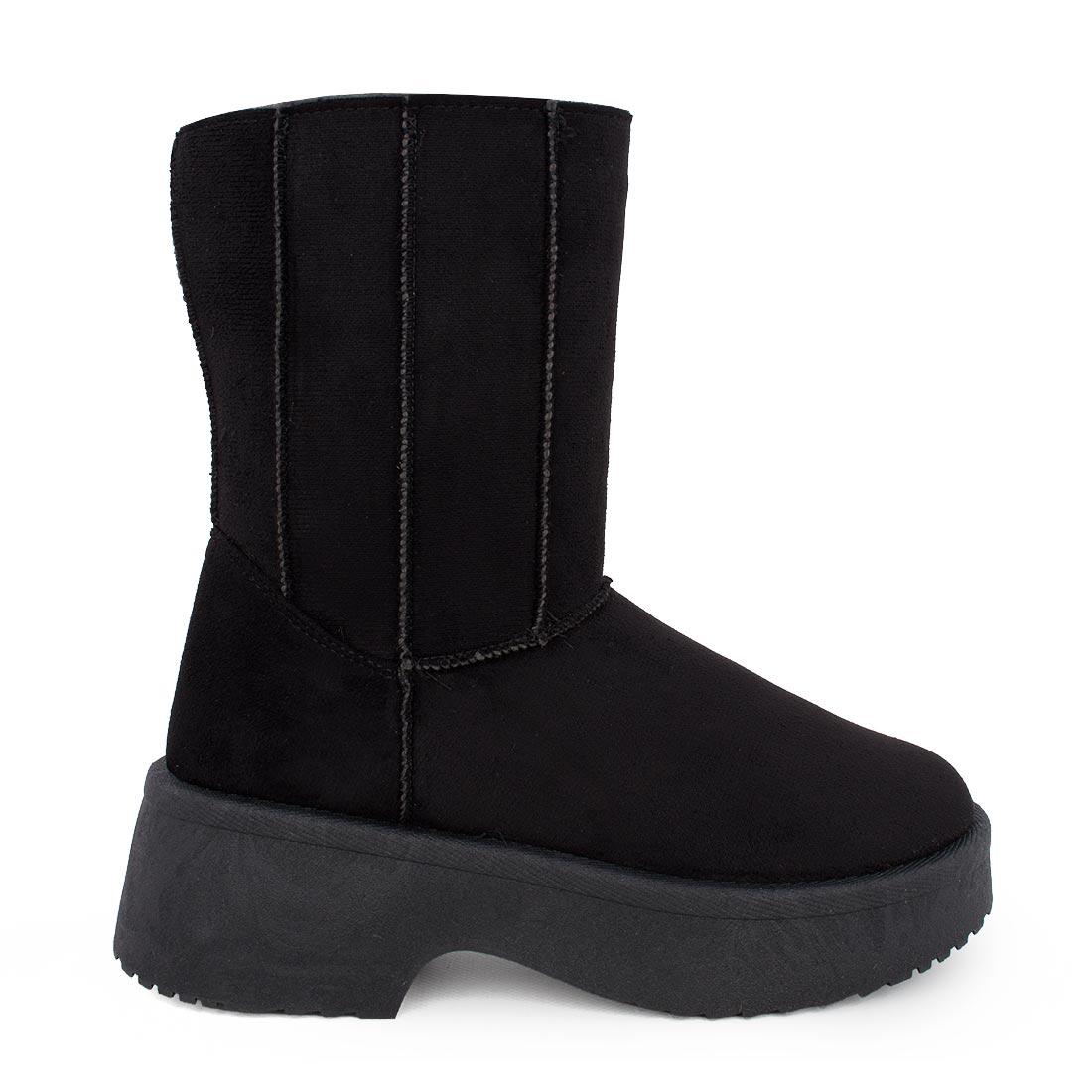 Zεστό μποτάκι τύπου ugg με φερμουάρ και τακούνι