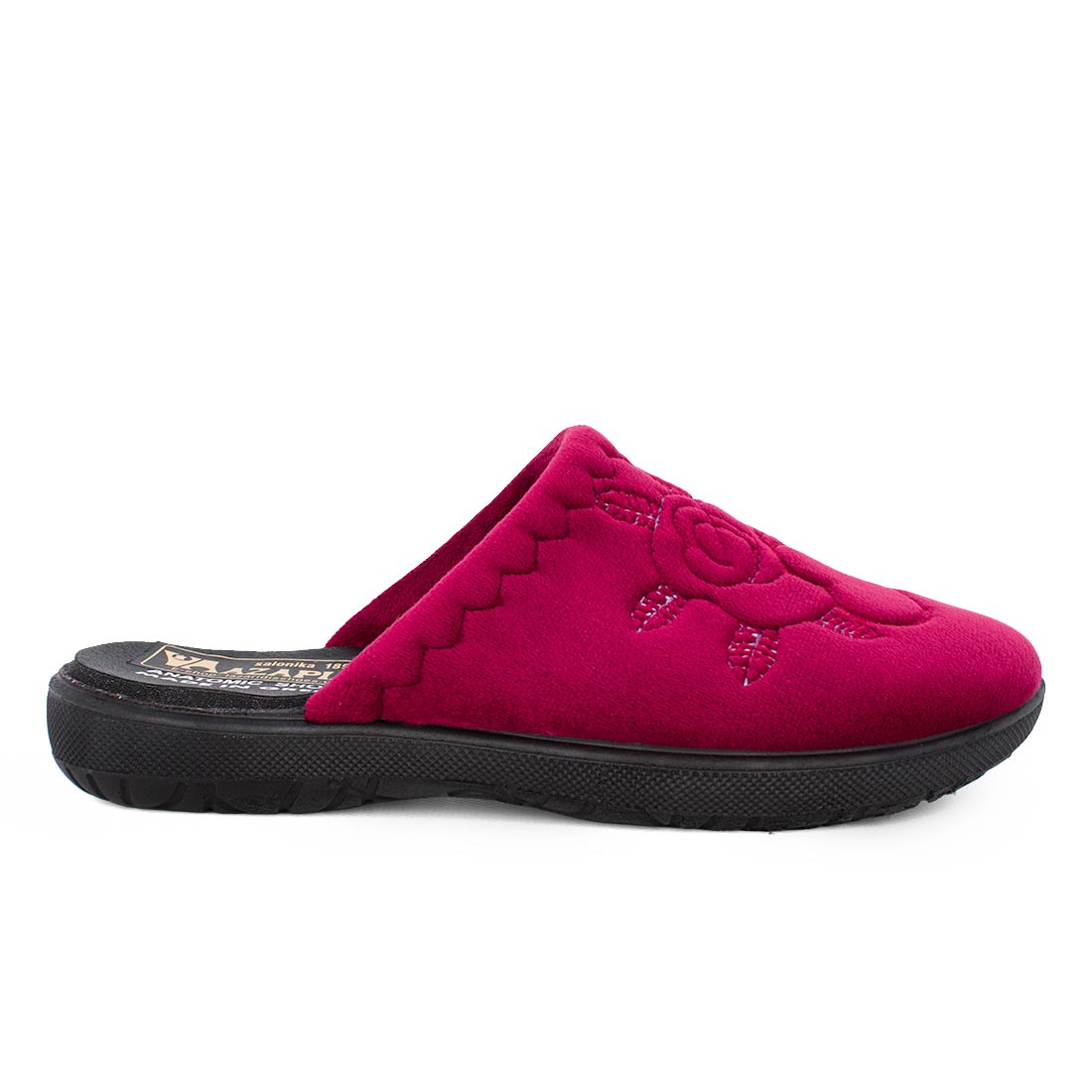 Xειροποίητη παντόφλα ελληνικής κατασκευής με μαλακό πάτημα ELIZA Μπορντώ